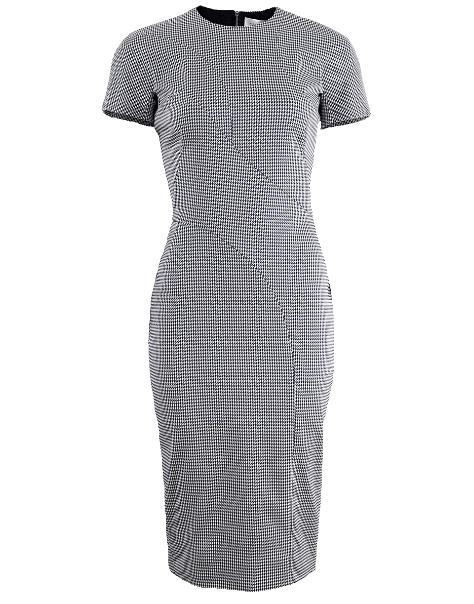 VICTORIA BECKHAM-Houndstooth T-Shirt Dress-