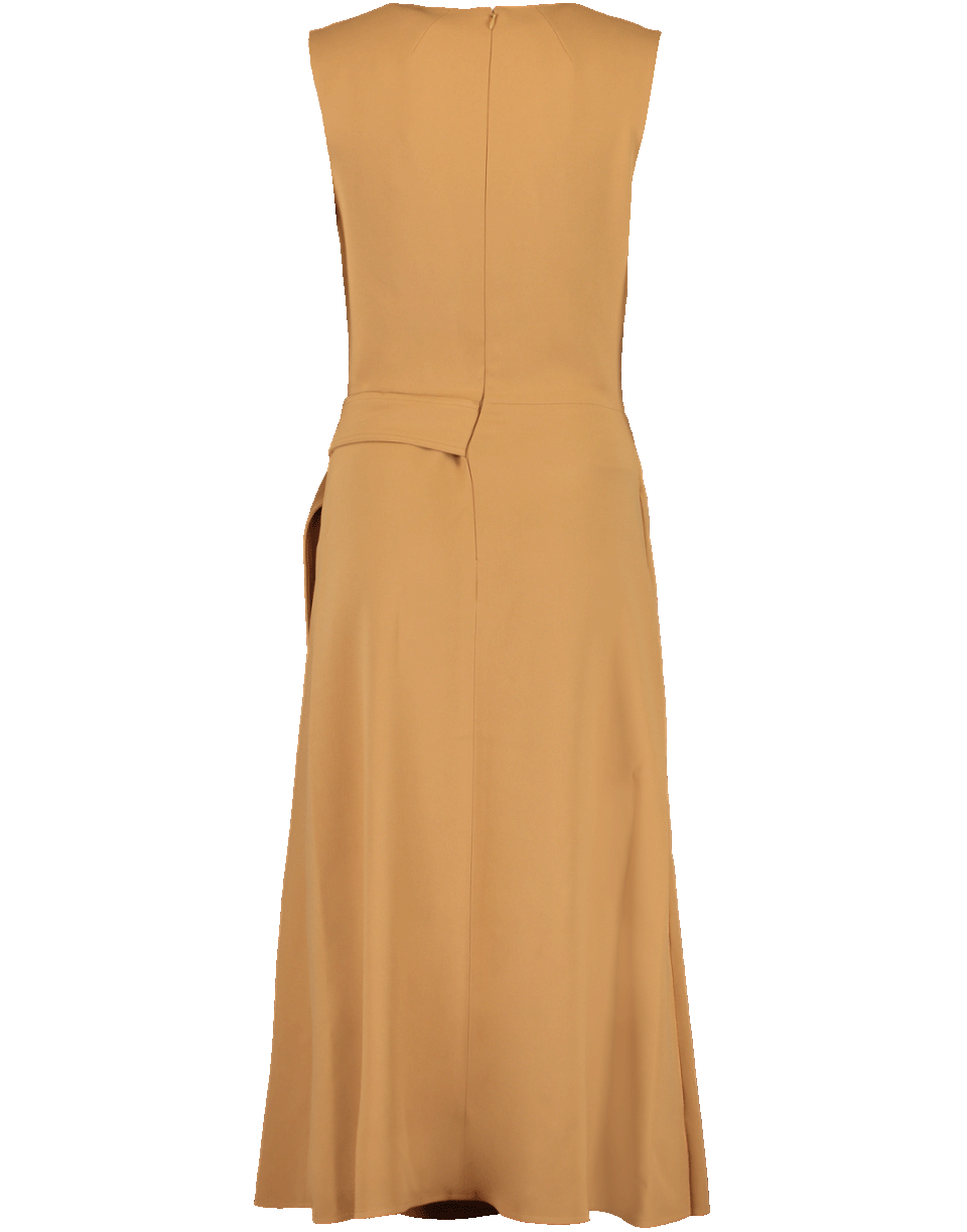 VICTORIA BECKHAM-Belted Flare Midi Dress-