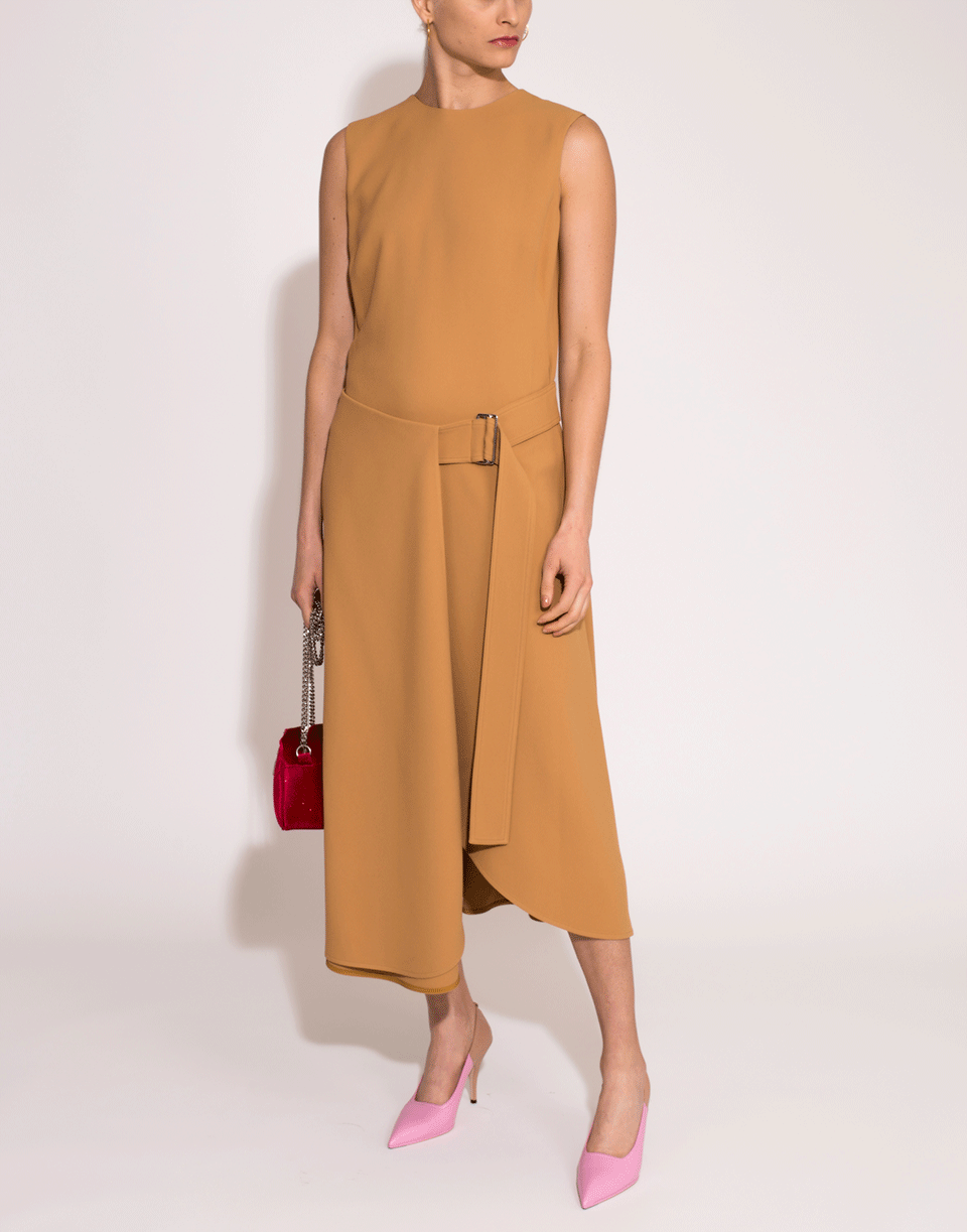 VICTORIA BECKHAM-Belted Flare Midi Dress-