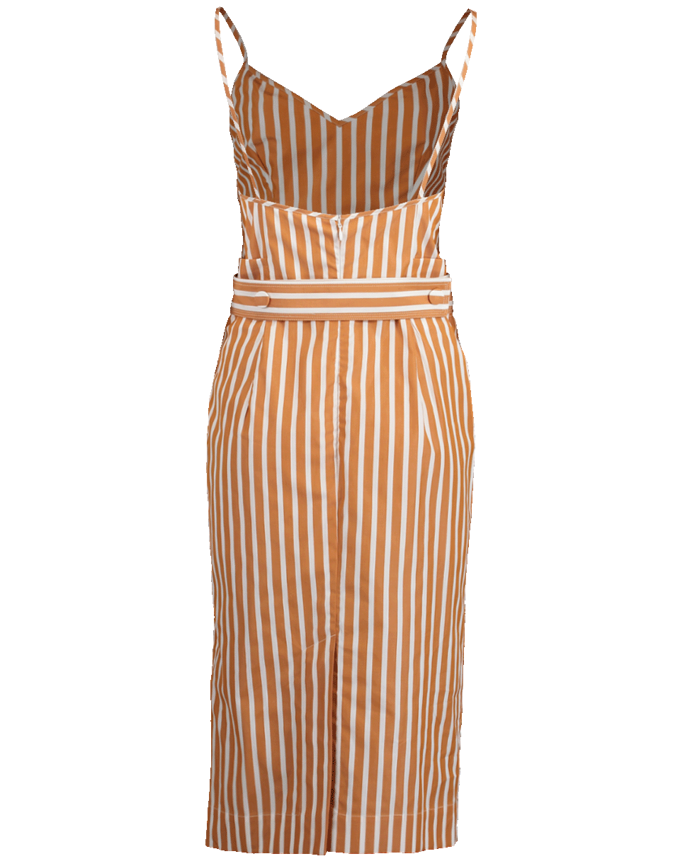 VICTORIA BECKHAM-Cami Pleated Front Midi Dress-
