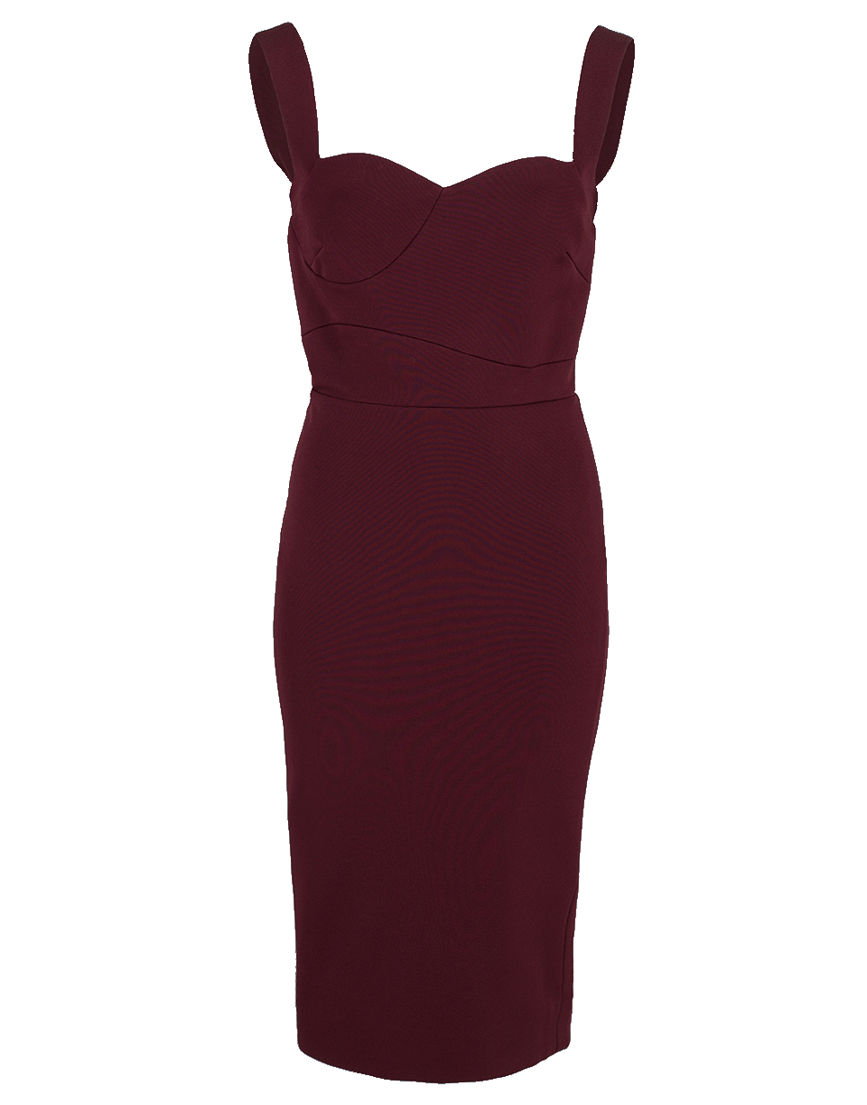 VICTORIA BECKHAM-Cami Fitted Dress-WINE