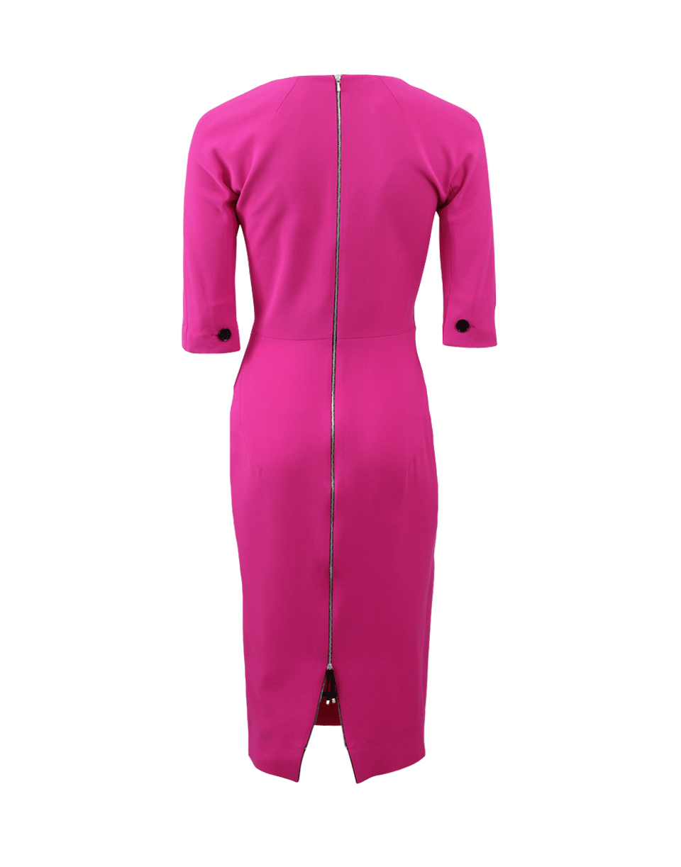 VICTORIA BECKHAM-Three-Quarter Fitted Dress-
