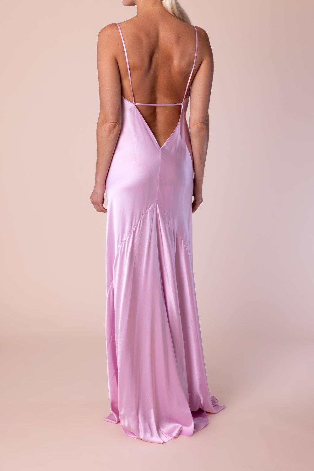 VICTORIA BECKHAM-Low Back Cami Floor Length Dress-