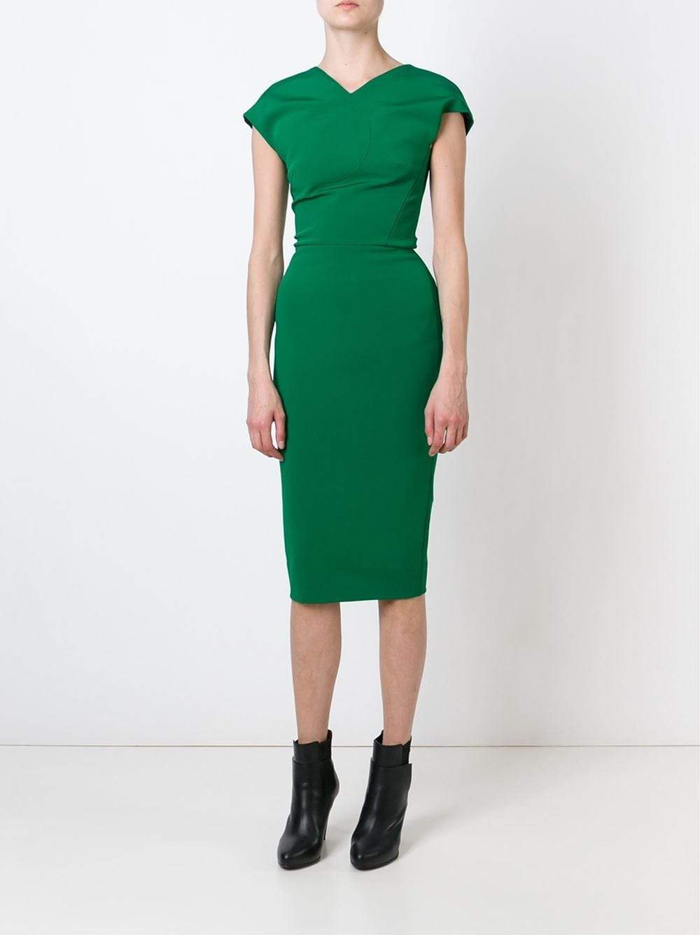 VICTORIA BECKHAM-Cap Sleeve Heart Dress-