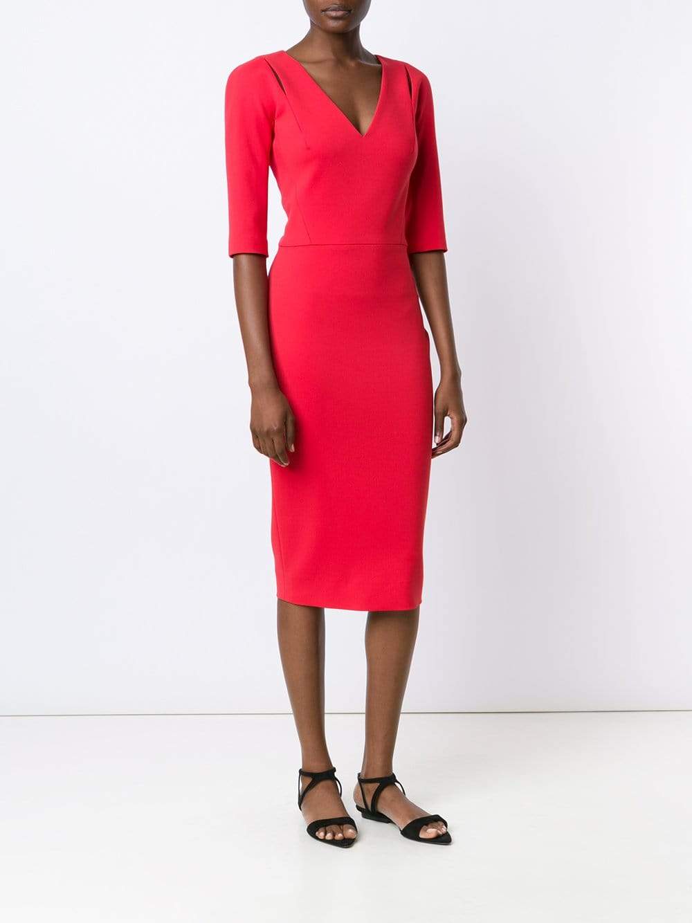 VICTORIA BECKHAM-Cut-Out Slit Dress-