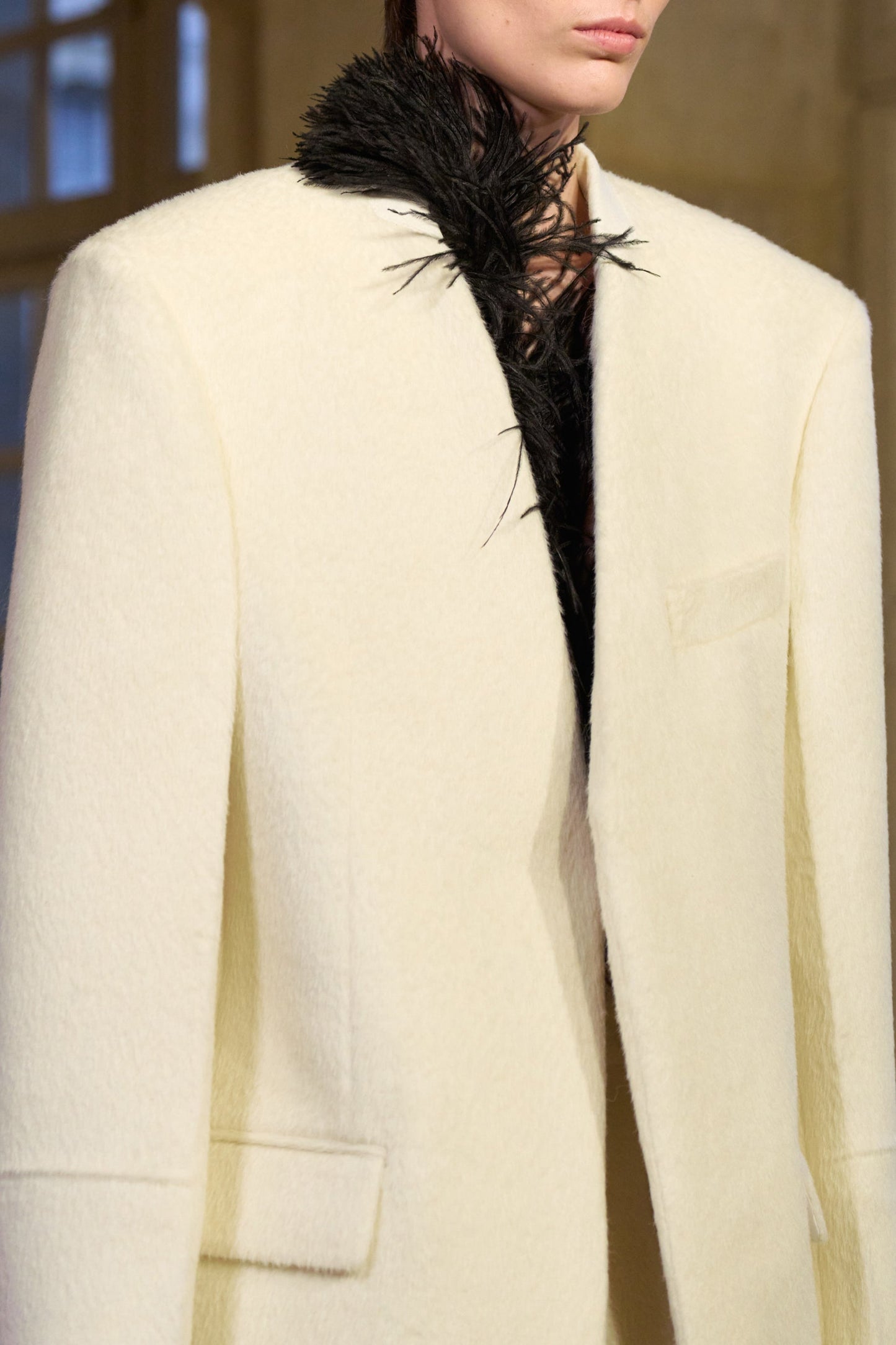 VICTORIA BECKHAM-Single Breast Hidden Lapel Jacket-
