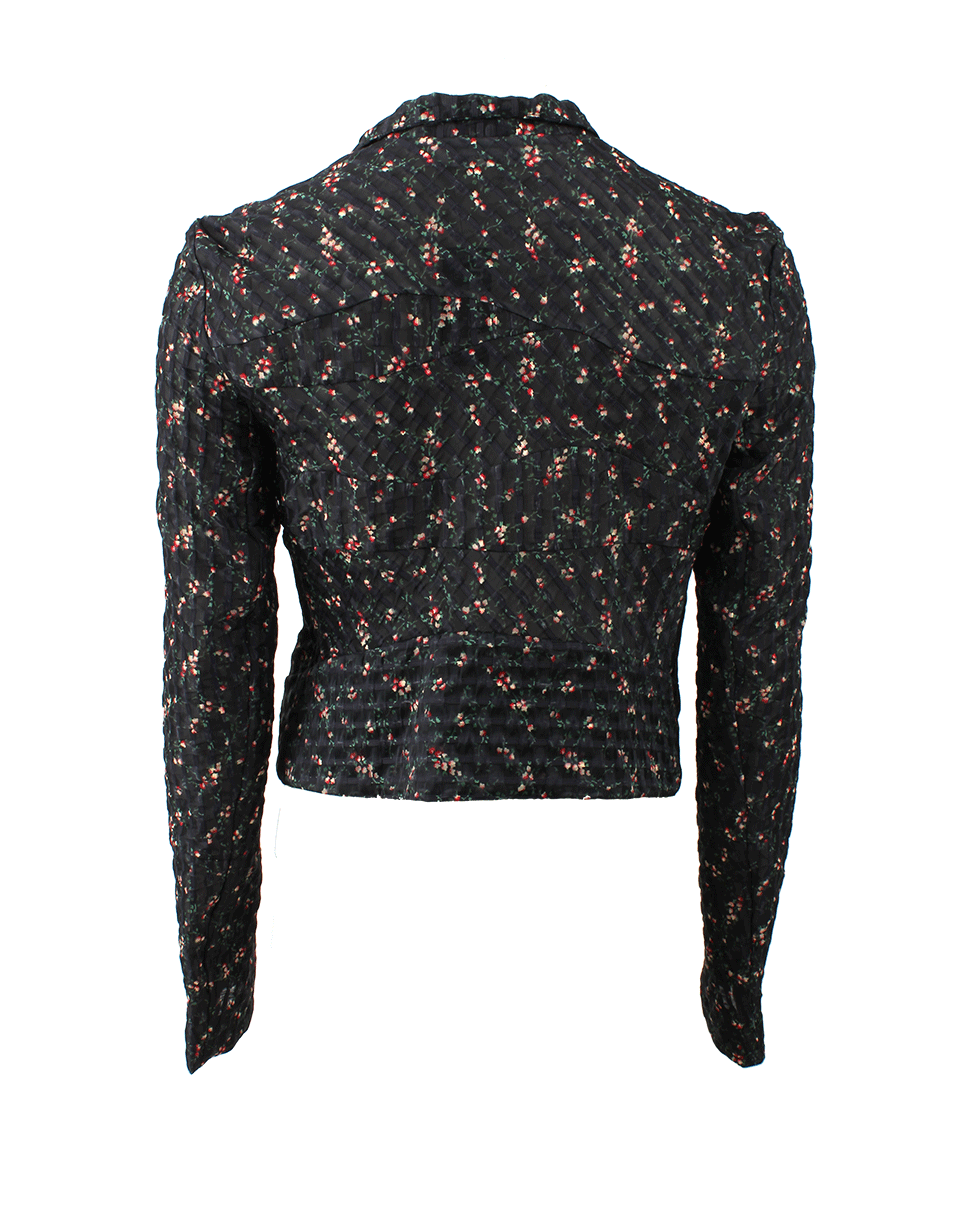 VICTORIA BECKHAM-Floral Biker Jacket-BLACK
