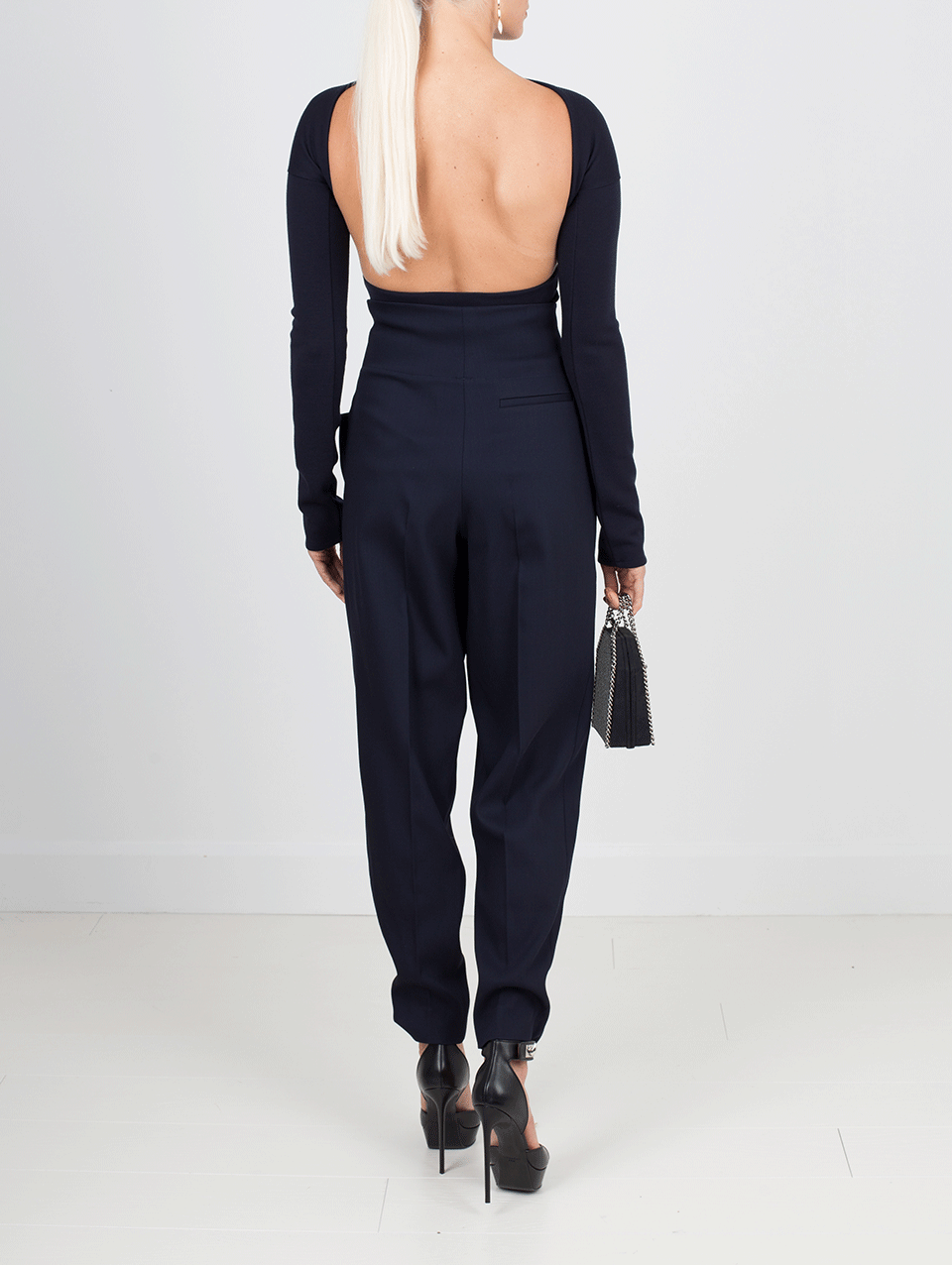 VICTORIA BECKHAM-Backless Bodysuit With Trouser-NAVY