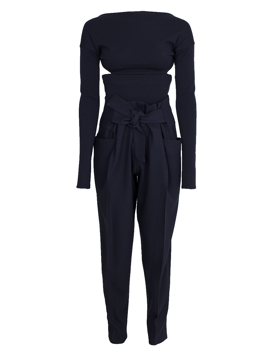 VICTORIA BECKHAM-Backless Bodysuit With Trouser-NAVY