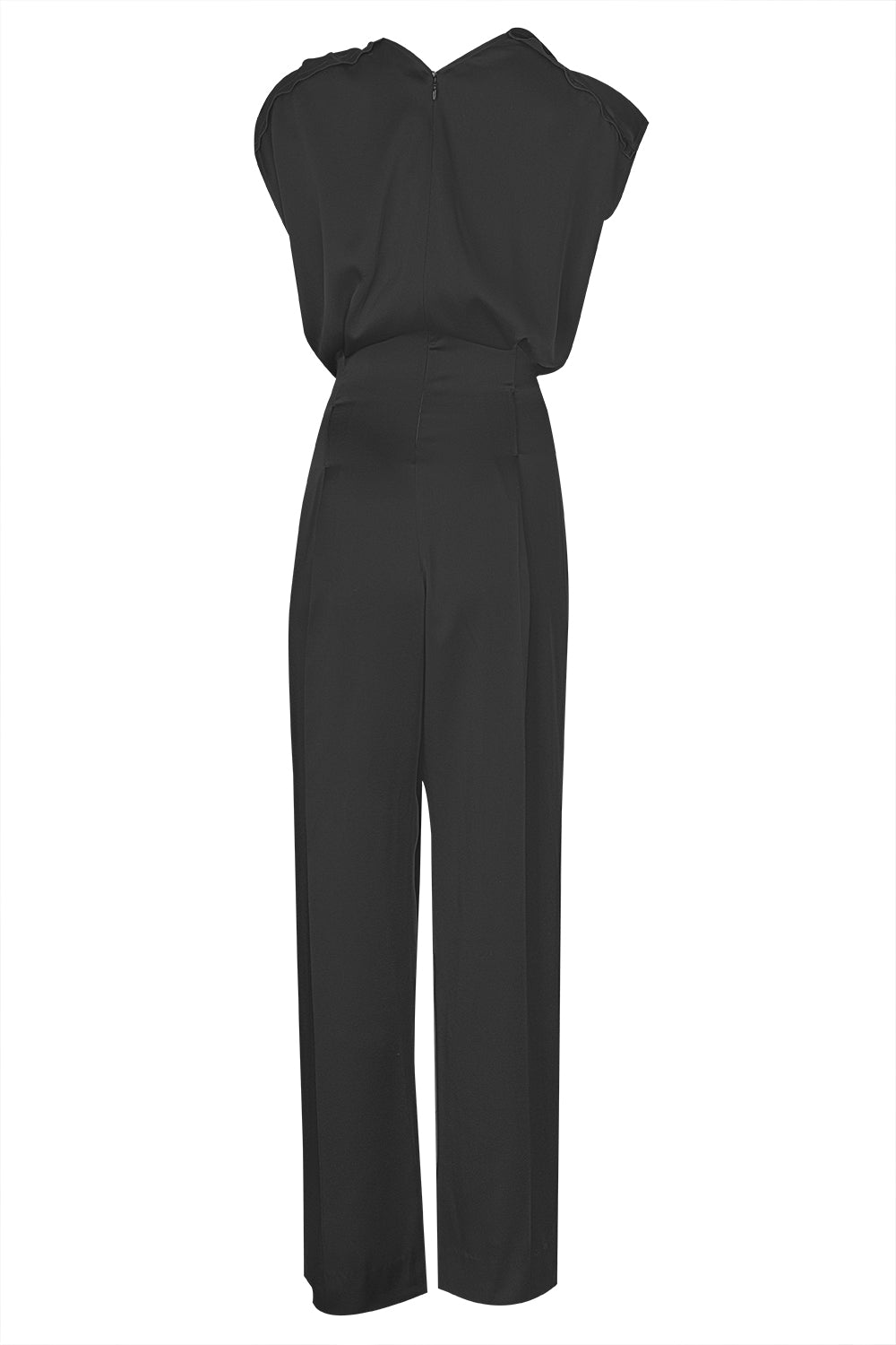 Draped Pleated Jumpsuit-BLACK-2-CLOTHINGPANTJUMPSUIT-VICTORIA BECKHAM