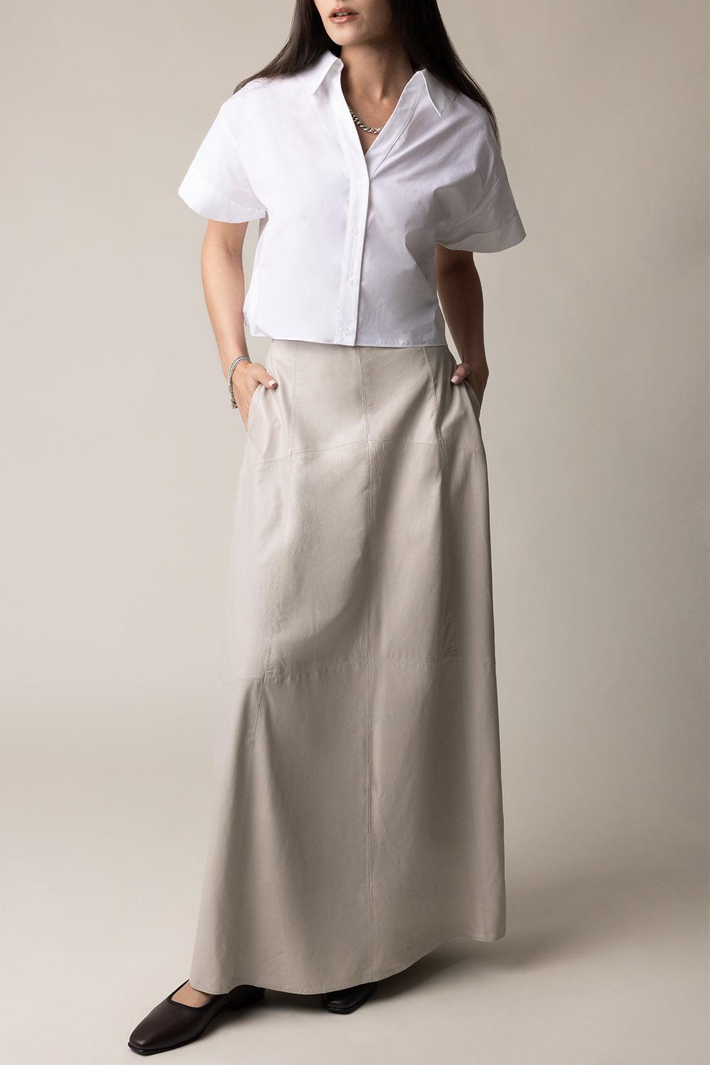 Spiral Seam Skirt-IVORY-2-CLOTHINGSKIRTMIDI-VICTORIA BECKHAM
