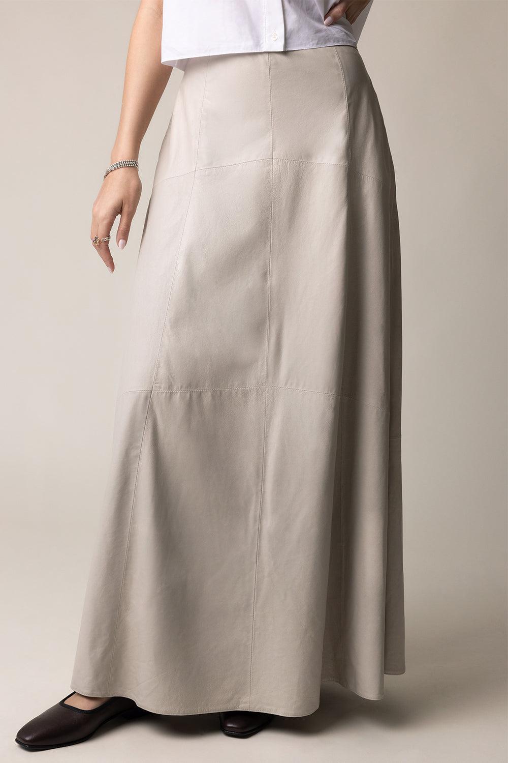 Spiral Seam Skirt-IVORY-2-CLOTHINGSKIRTMIDI-VICTORIA BECKHAM