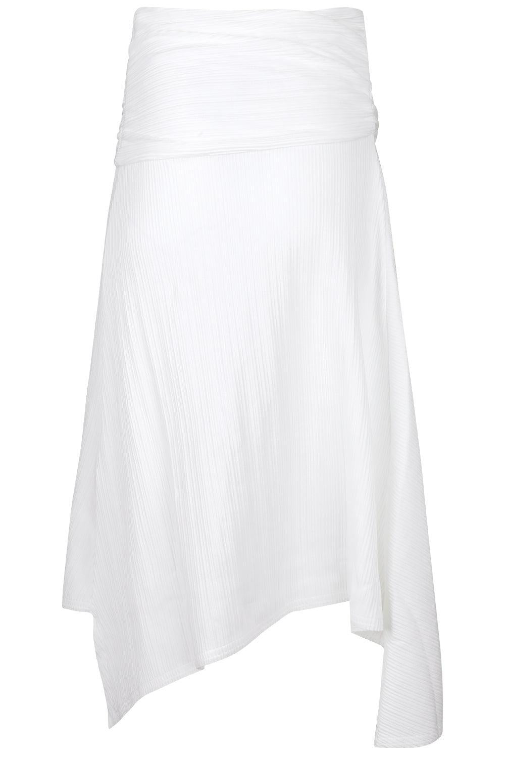 Twist Detail Midi Skirt - White-WHITE-XS-CLOTHINGSKIRTMIDI-VICTORIA BECKHAM