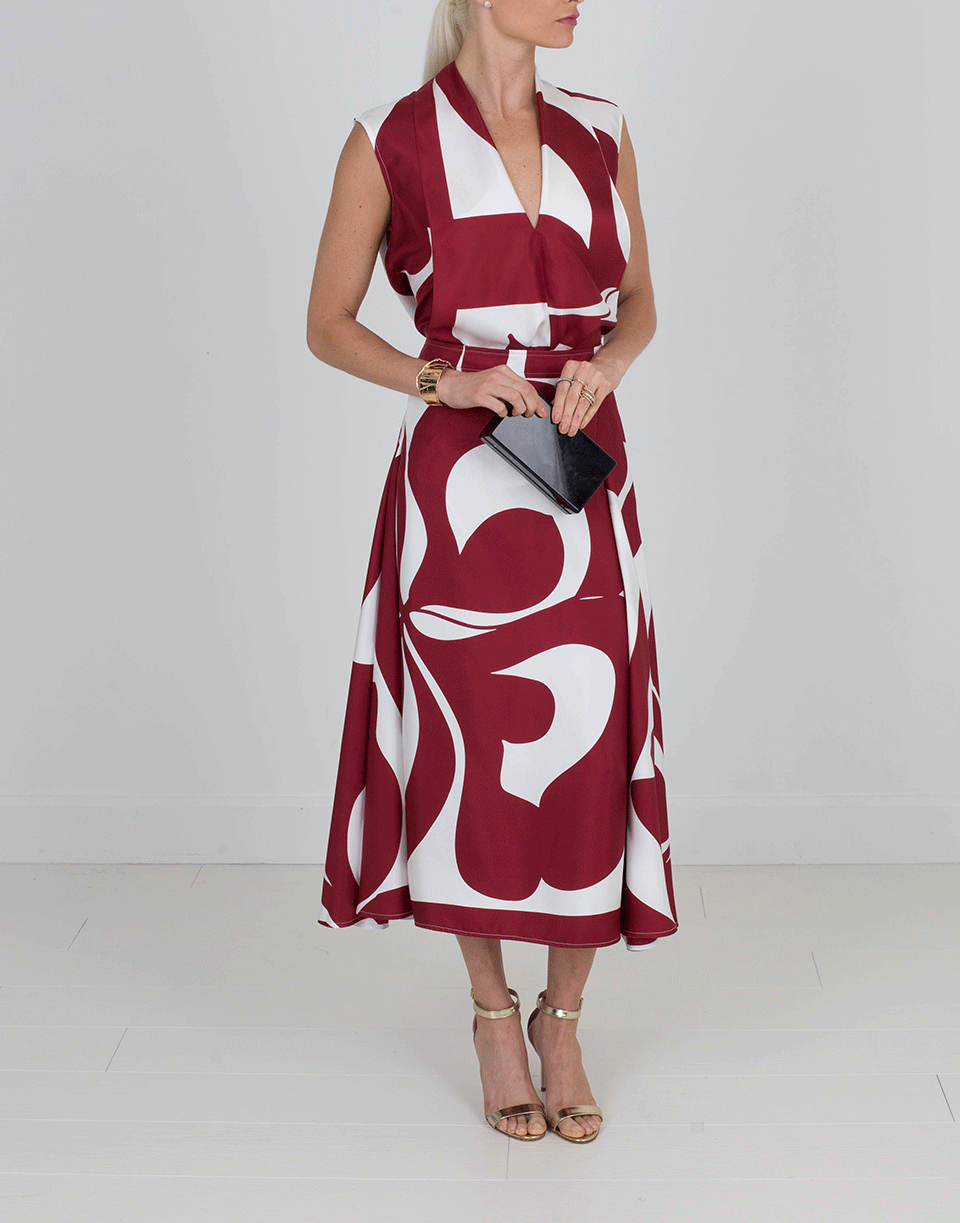VICTORIA BECKHAM-Printed Drape Front Blouse-