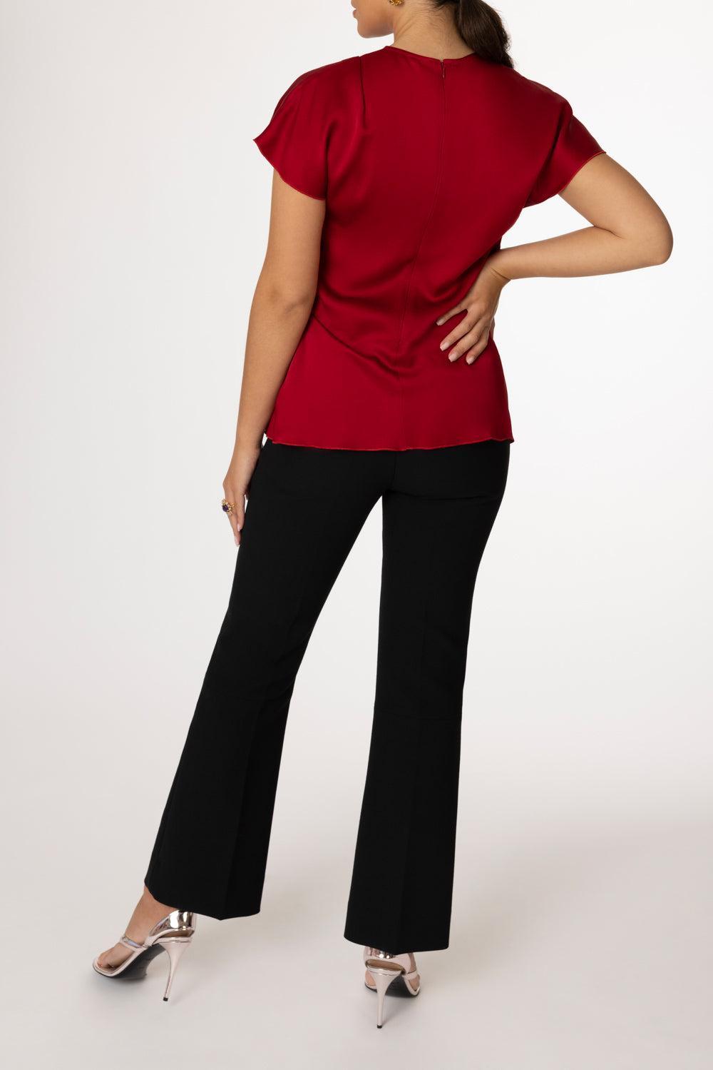 Draped Detail Top-ROSE-0-CLOTHINGTOPBLOUSE-VICTORIA BECKHAM