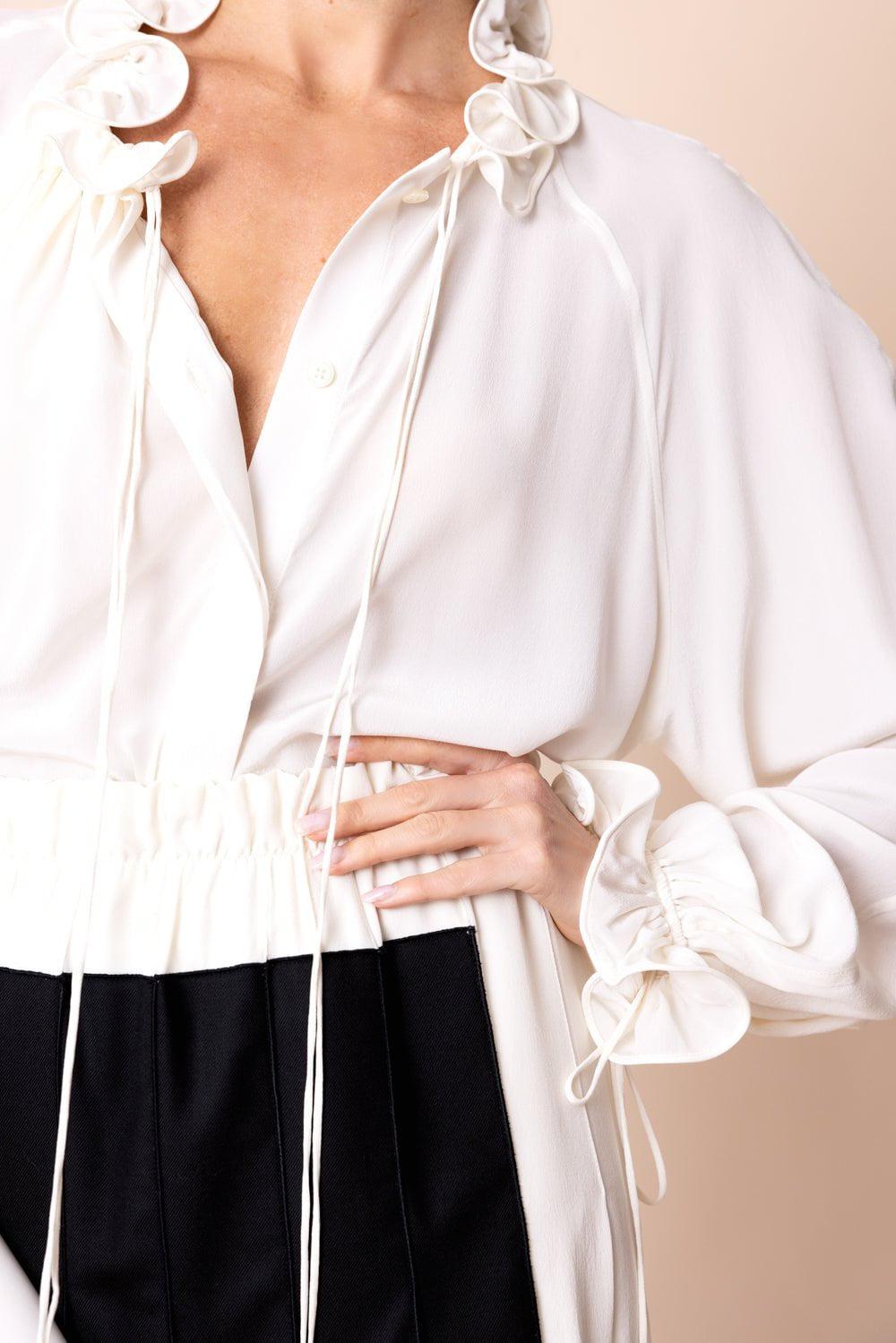 VICTORIA BECKHAM-Ruched Detail Blouse-