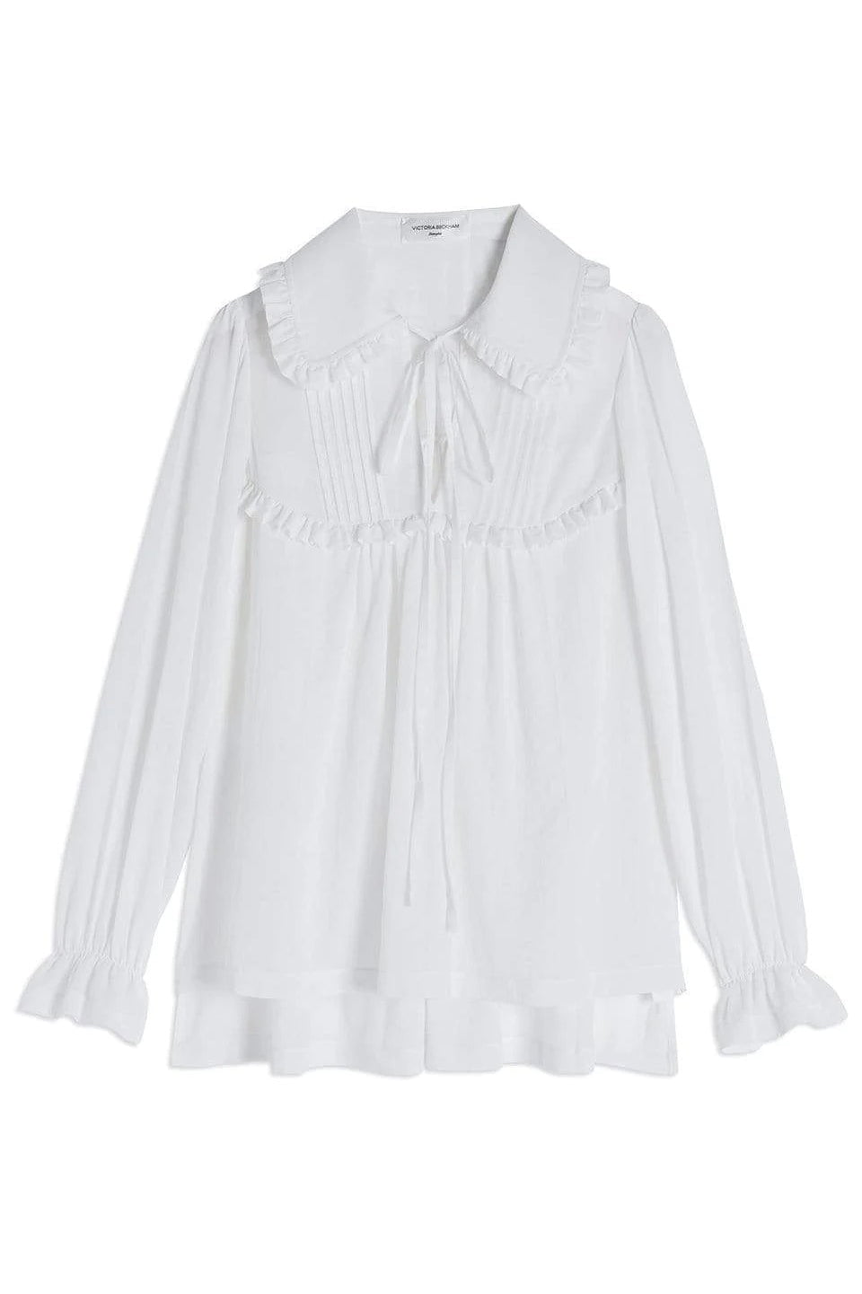 VICTORIA BECKHAM-Gathered Detail Long Sleeve Blouse-