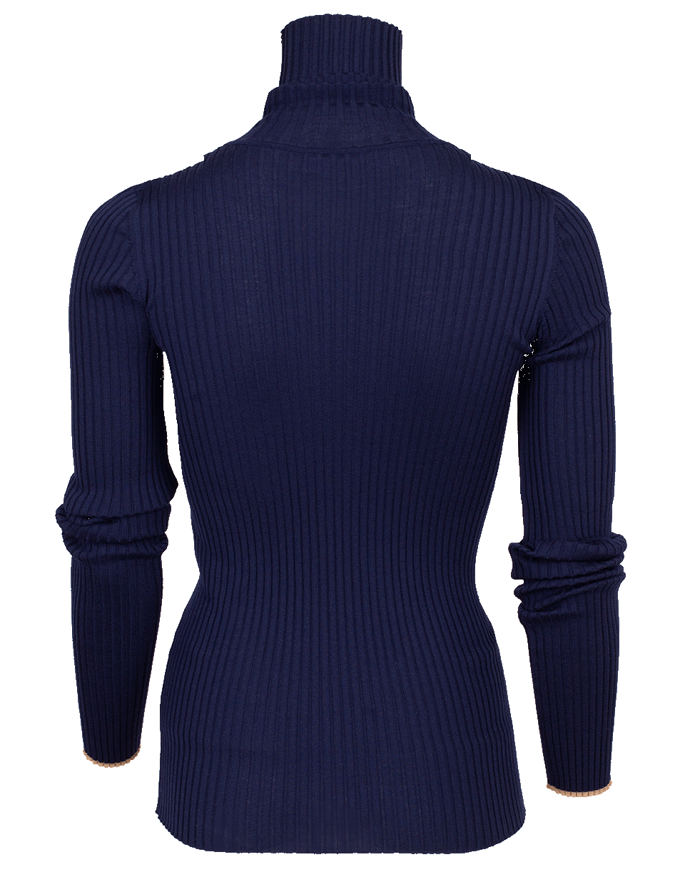 VICTORIA BECKHAM-Slim Polo Neck Sweater-