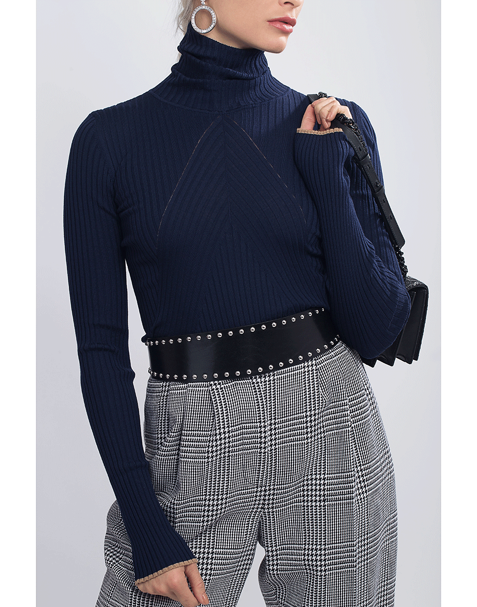 VICTORIA BECKHAM-Slim Polo Neck Sweater-