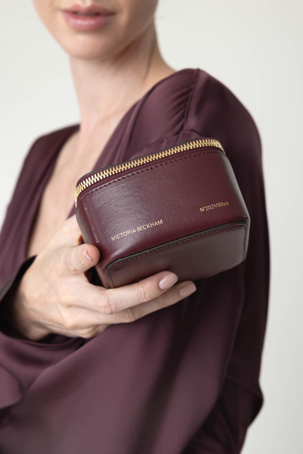 VICTORIA BECKHAM-Vanity Micro Clutch - Burgundy-BURGUNDY