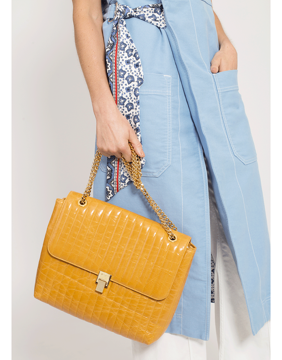 VICTORIA BECKHAM-Quinton On Chain Bag-PUMPKIN