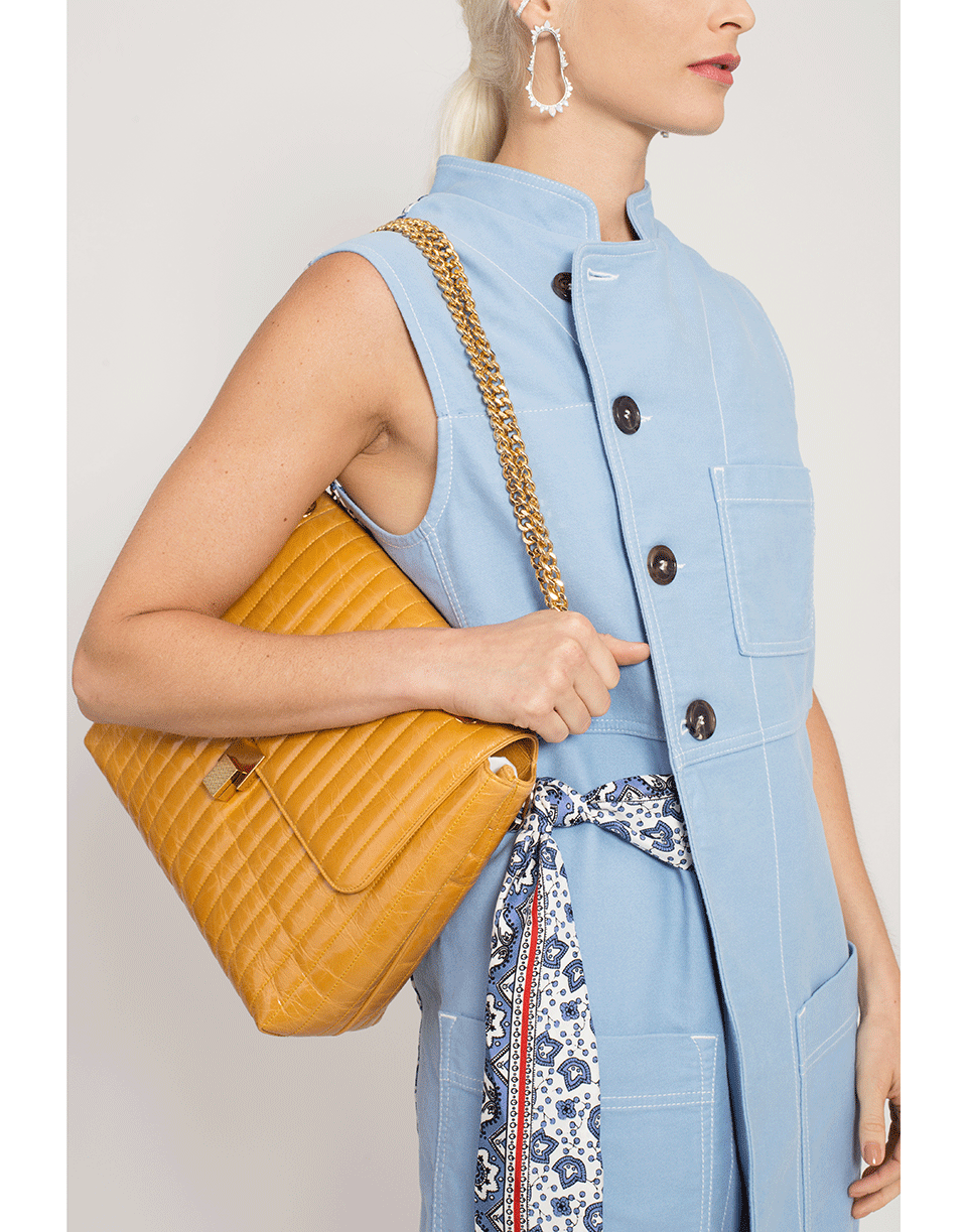 VICTORIA BECKHAM-Quinton On Chain Bag-PUMPKIN