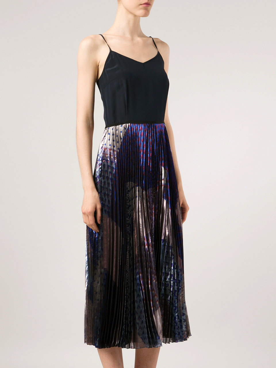 VICTORIA BY V. BECKHAM-Pleated Midi Dress-