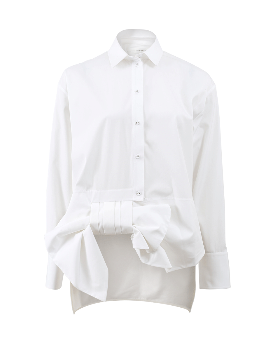 VICTORIA BY V. BECKHAM-Assymetrical Bow Shirt-
