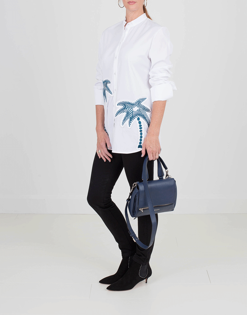 VICTORIA BY V. BECKHAM-Palm Tree Embroidered Blouse-