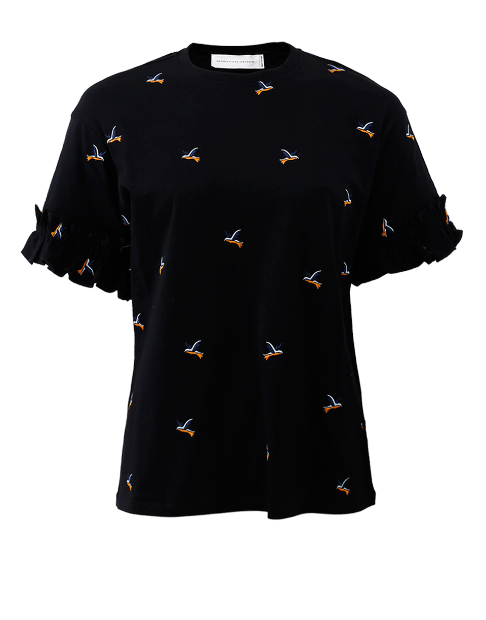 VICTORIA BY V. BECKHAM-Hummingbird Embroidered Tee-