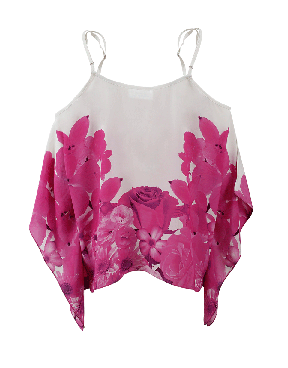 VICTORIA LUXURY SILK-French Bouquet Strap Top-PINK