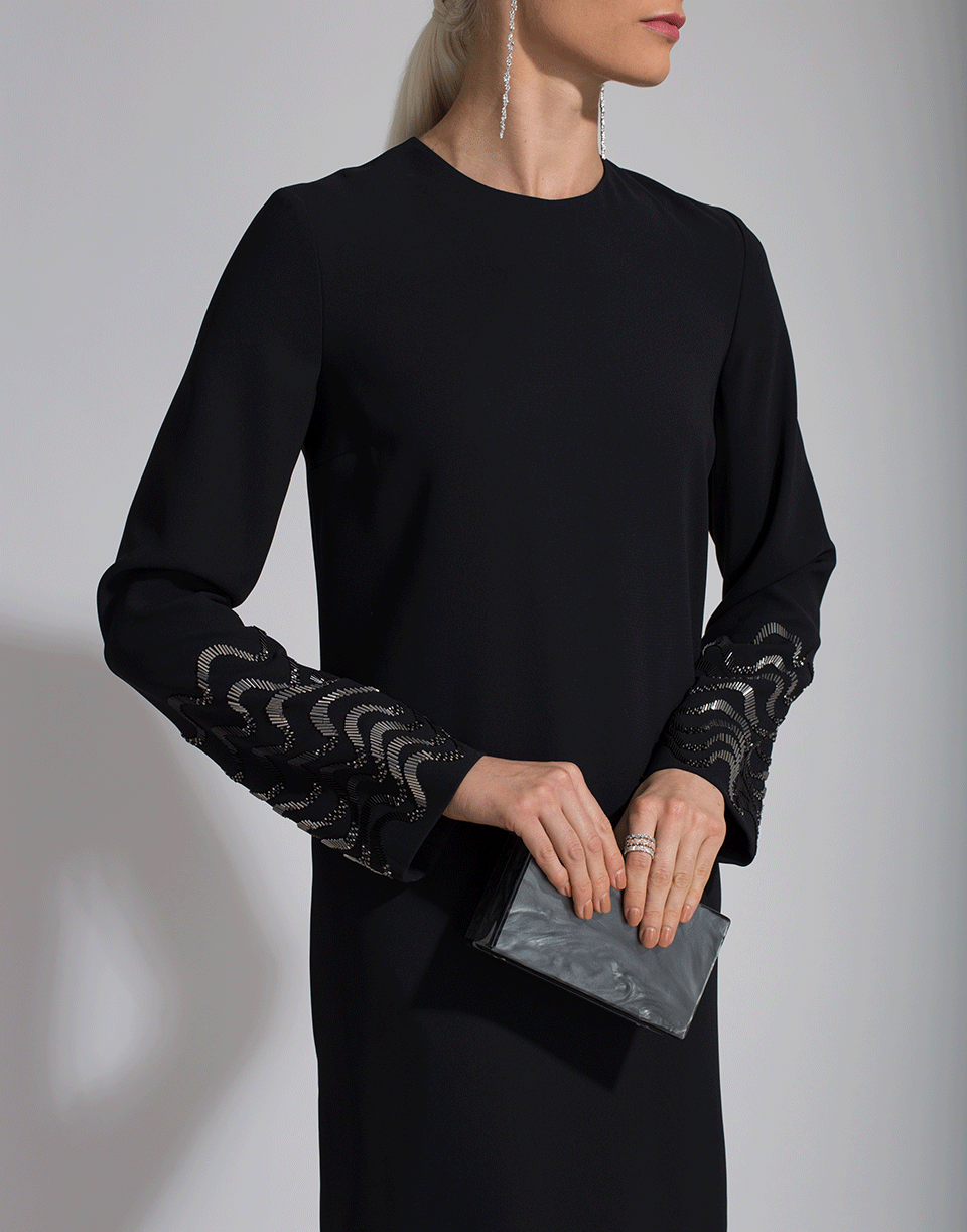 VICTORIA VICTORIA BECKHAM-Embellished Sleeve Shift Dress-