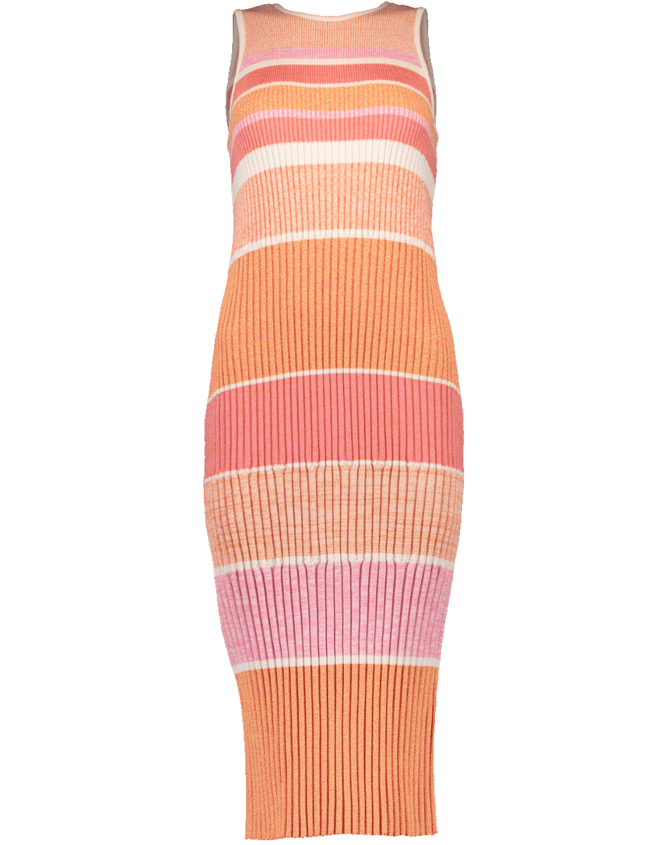 VICTORIA VICTORIA BECKHAM-Striped Midi Tank Dress-