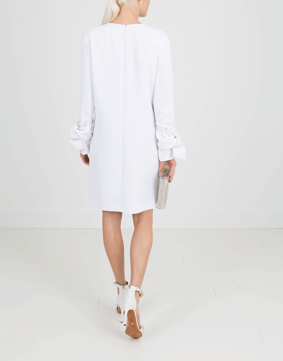 VICTORIA VICTORIA BECKHAM-Twist Sleeve Shift Dress-IVORY