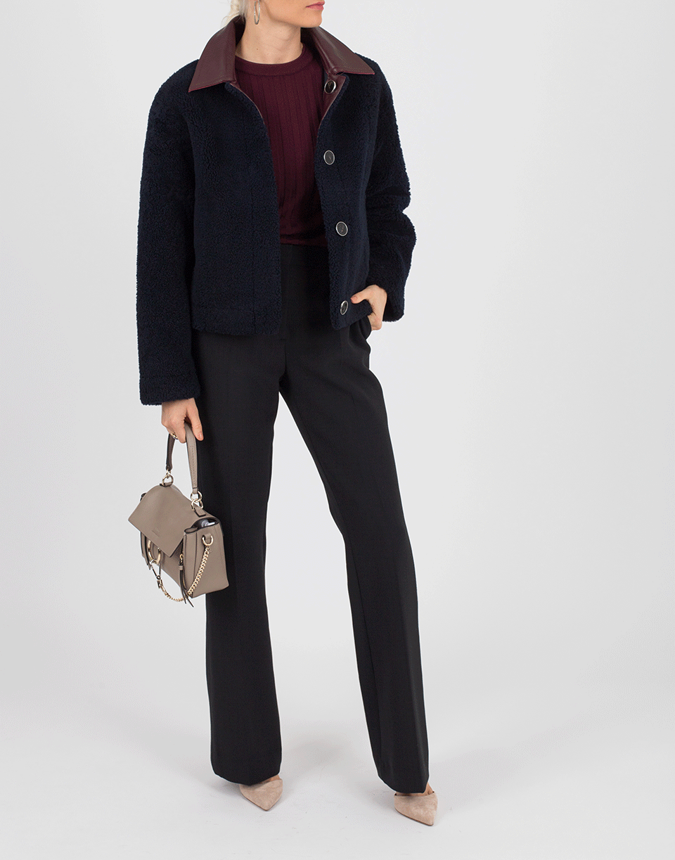 VICTORIA VICTORIA BECKHAM-Reversible Jacket-NVY/GARN