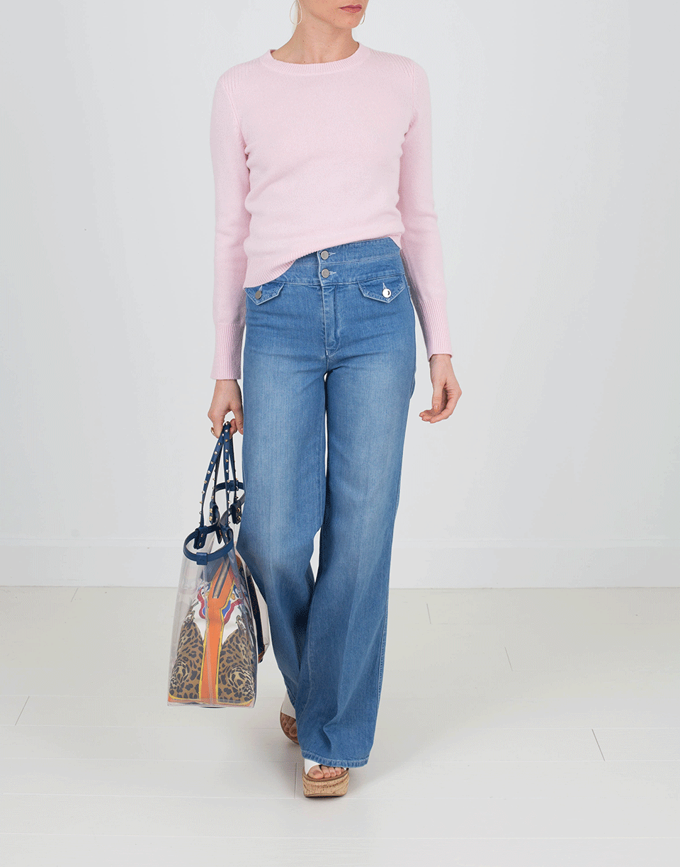 VICTORIA VICTORIA BECKHAM-70’s Wide Leg Denim Pant-DAMAS