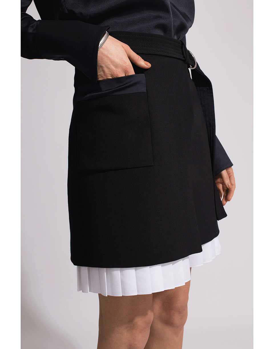 VICTORIA VICTORIA BECKHAM-Pleated Front Wrap Skirt-