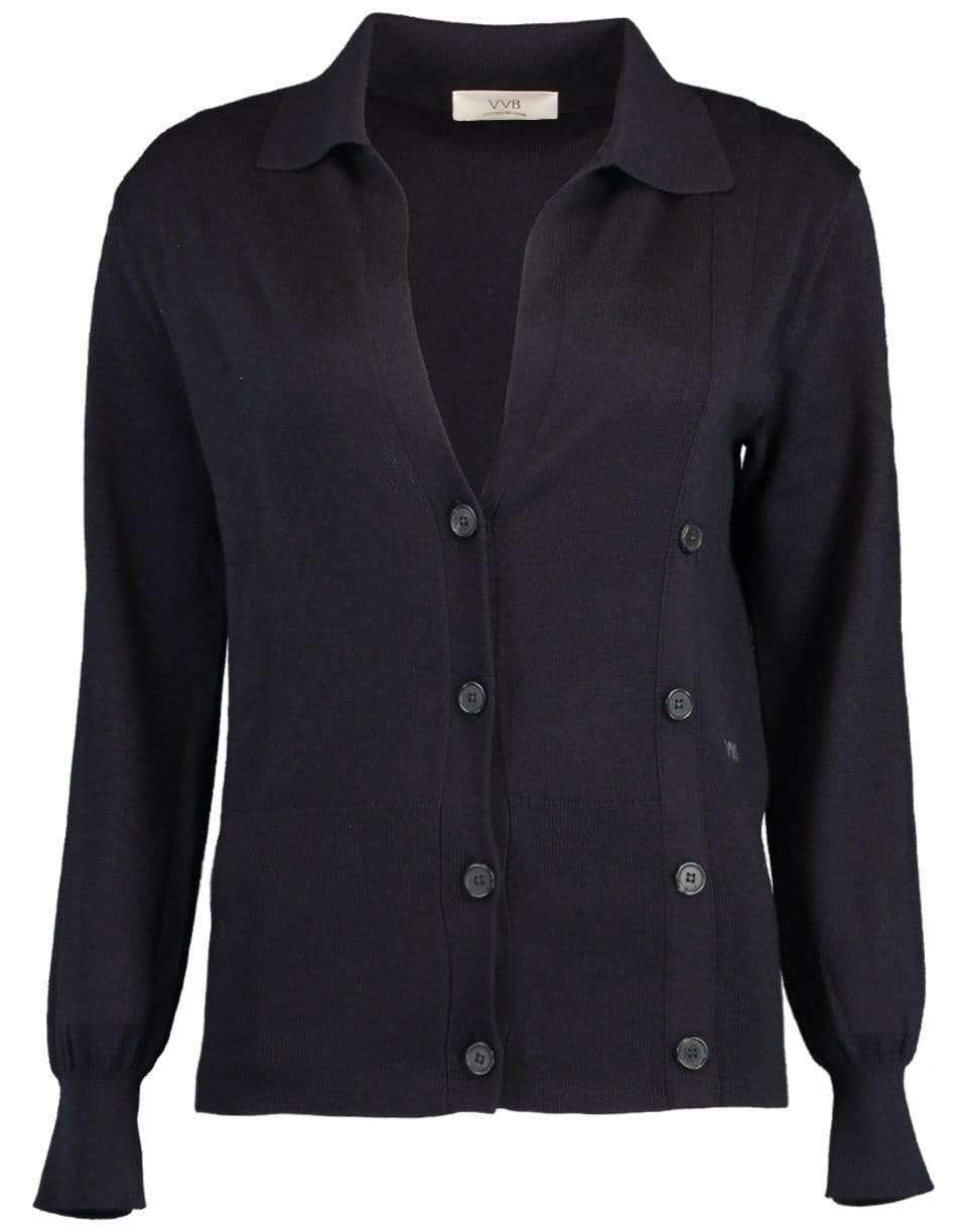 VICTORIA VICTORIA BECKHAM-Midnight Double Button Cardigan-