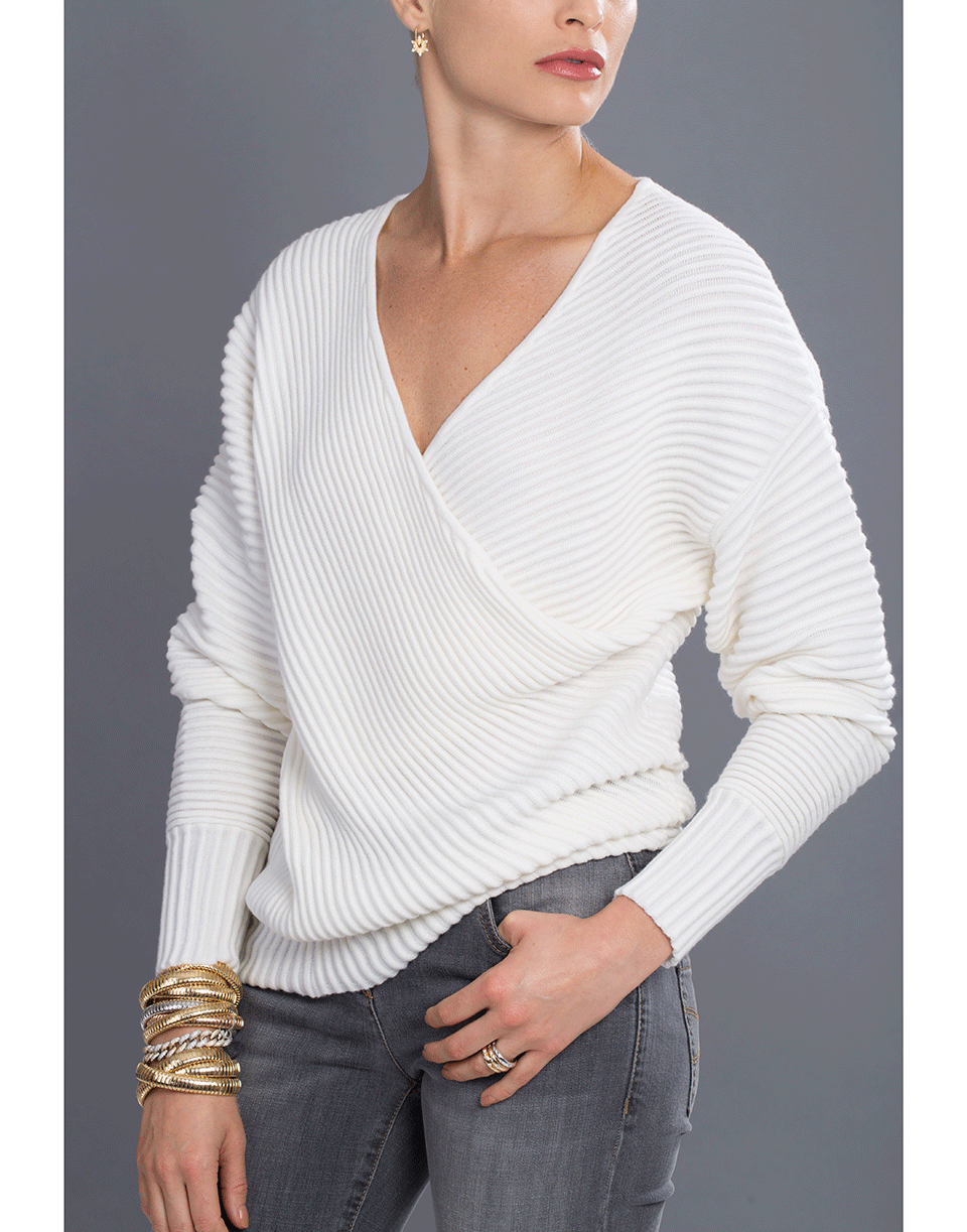 VICTORIA VICTORIA BECKHAM-Drape Front Sweater-