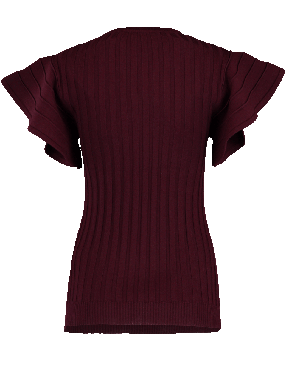 VICTORIA VICTORIA BECKHAM-Flounce Ribbed Sweater-