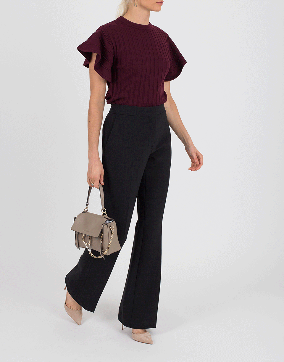 VICTORIA VICTORIA BECKHAM-Flounce Ribbed Sweater-