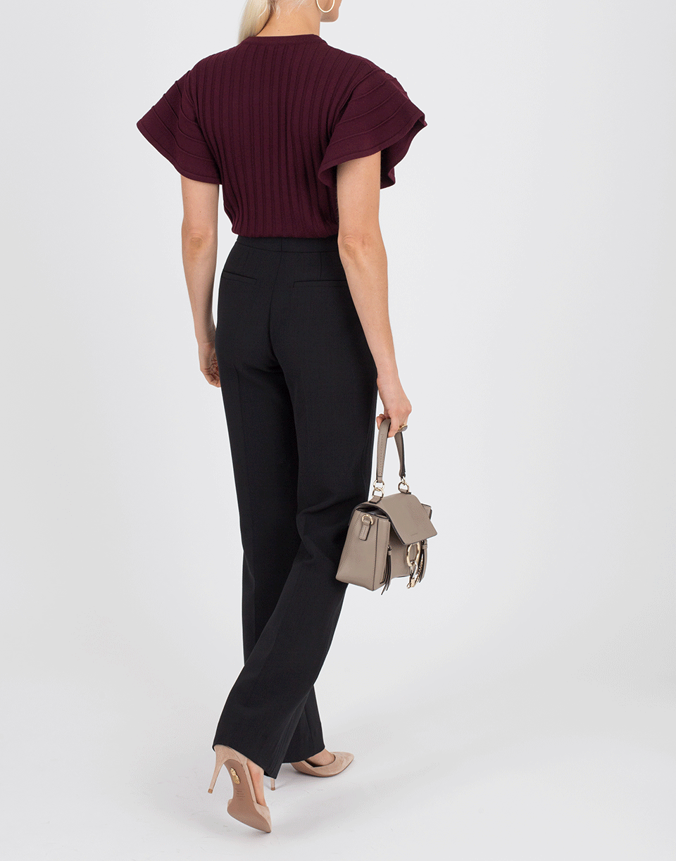 VICTORIA VICTORIA BECKHAM-Flounce Ribbed Sweater-