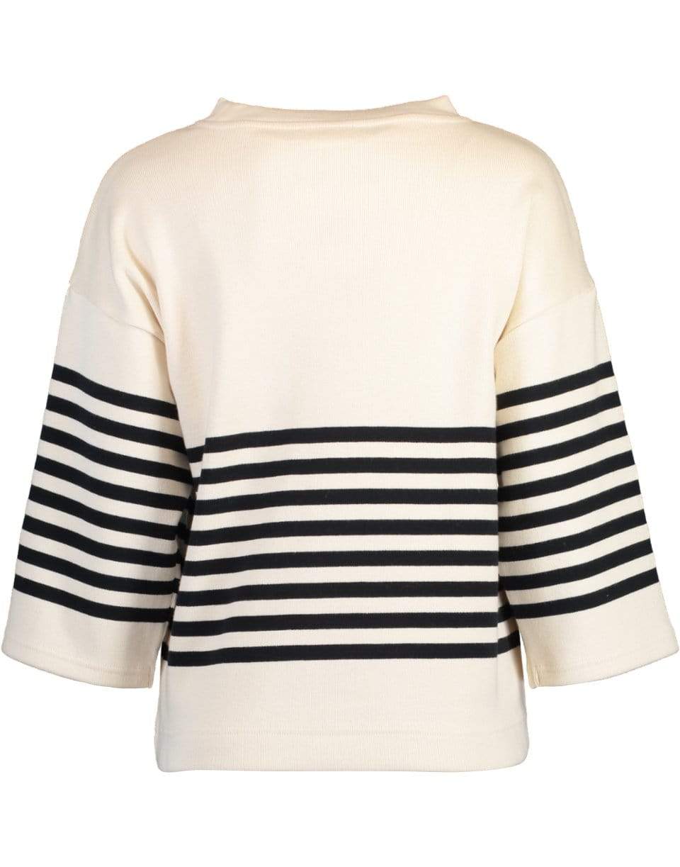VICTORIA VICTORIA BECKHAM-Striped Ribbed T-Shirt-