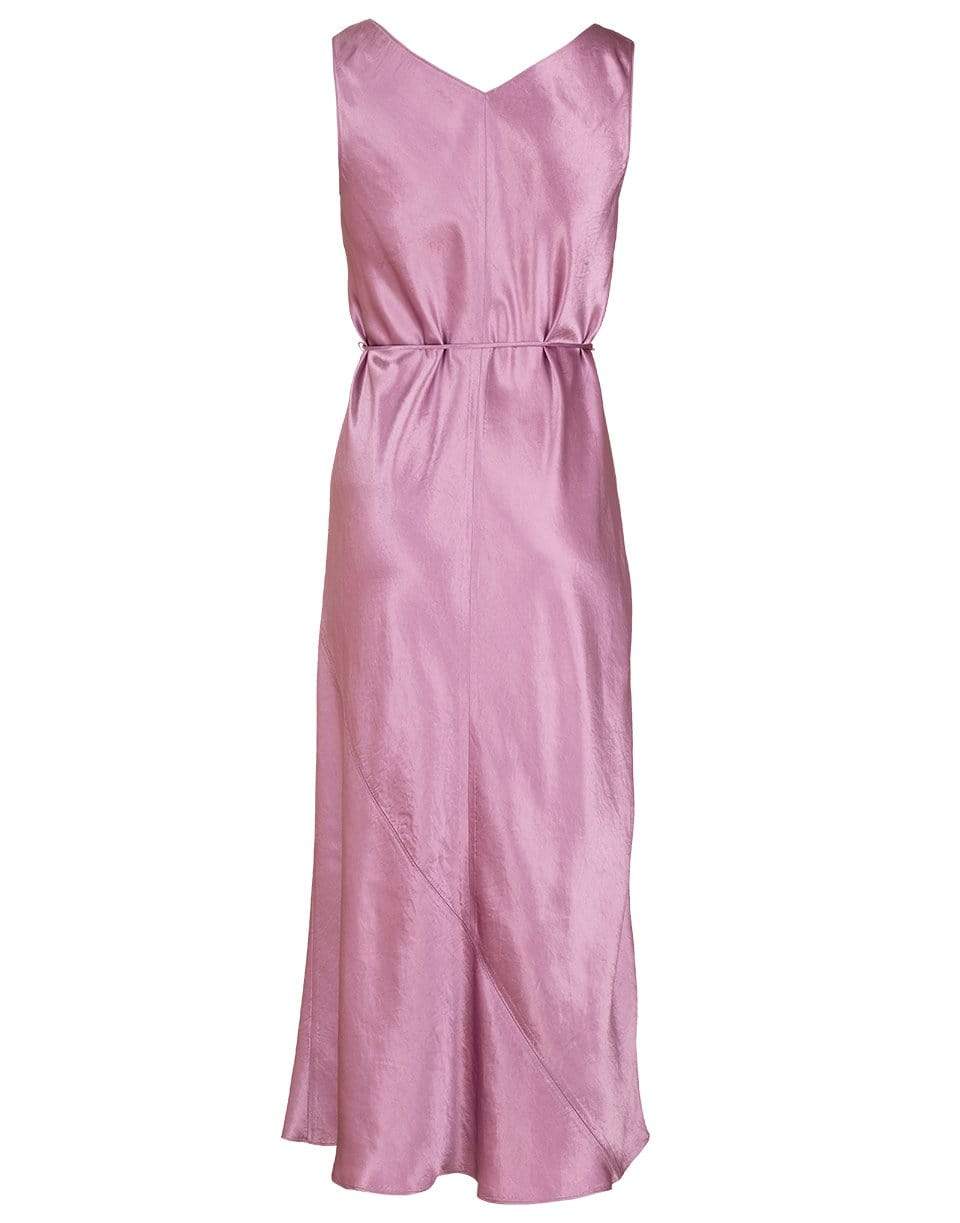 VINCE-Double V-Neck Satin Slip Dress-