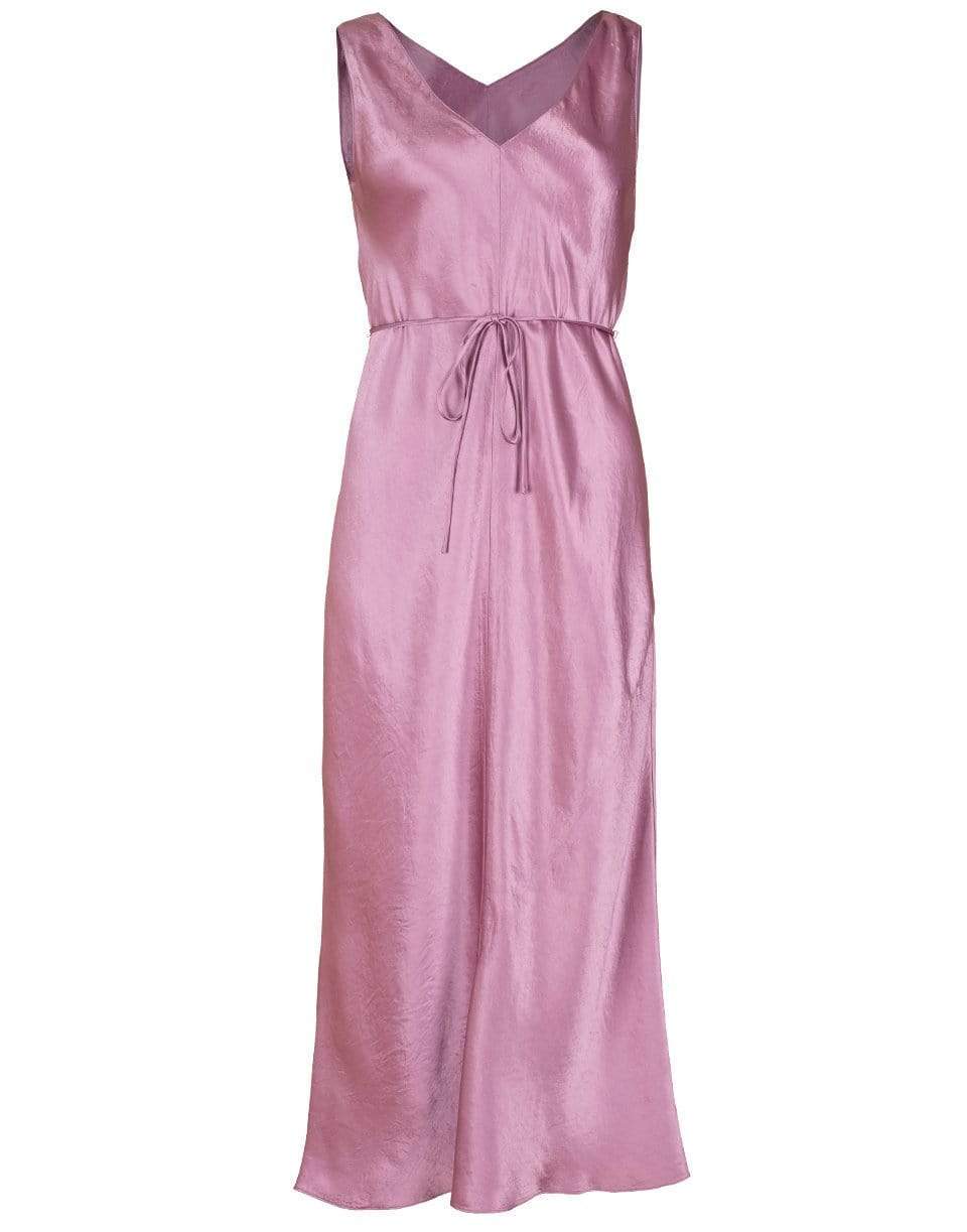 VINCE-Double V-Neck Satin Slip Dress-