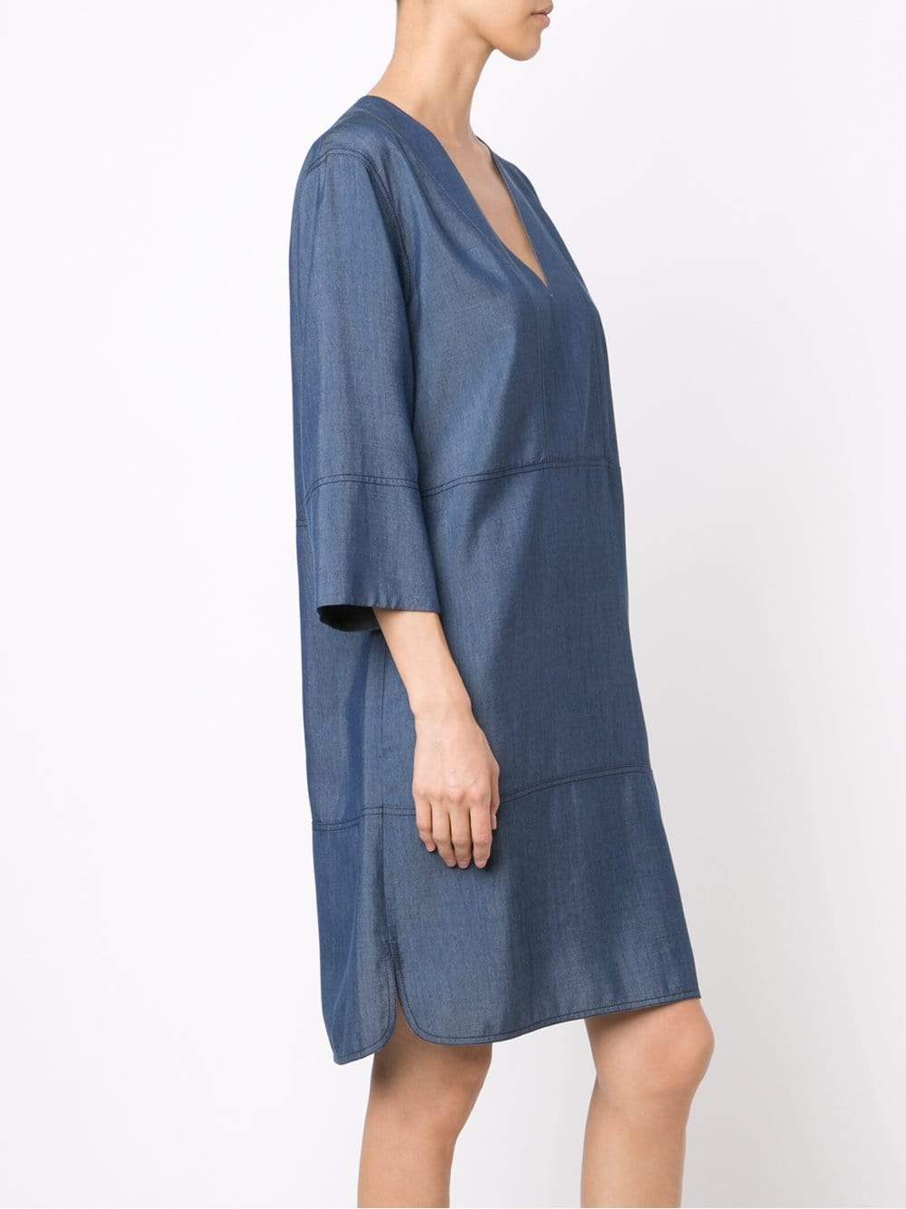 VINCE-Chambray Shift Dress-