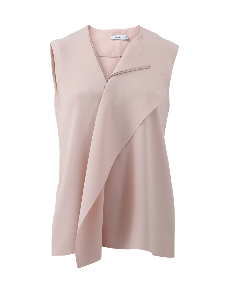 VINCE-Drape Front Zip Shell-