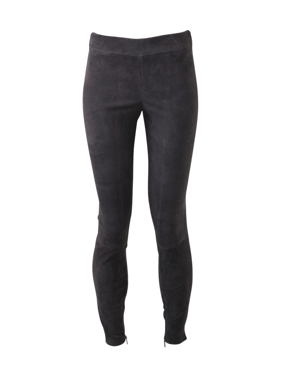 VINCE-Stretch Suede Zip Leggings-