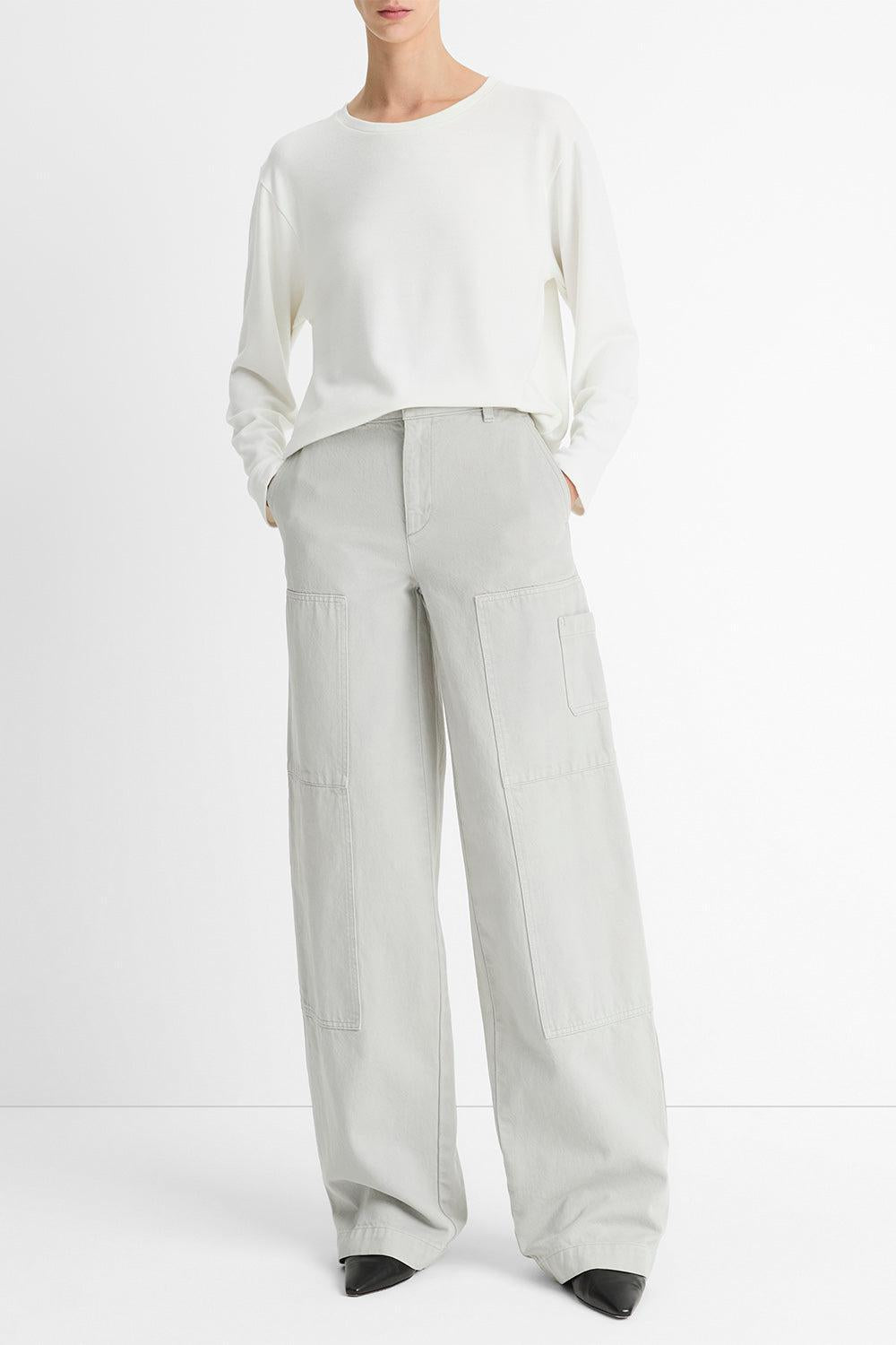 Utility Pant-STNEGREY-25-CLOTHINGPANTWIDE LEG-VINCE
