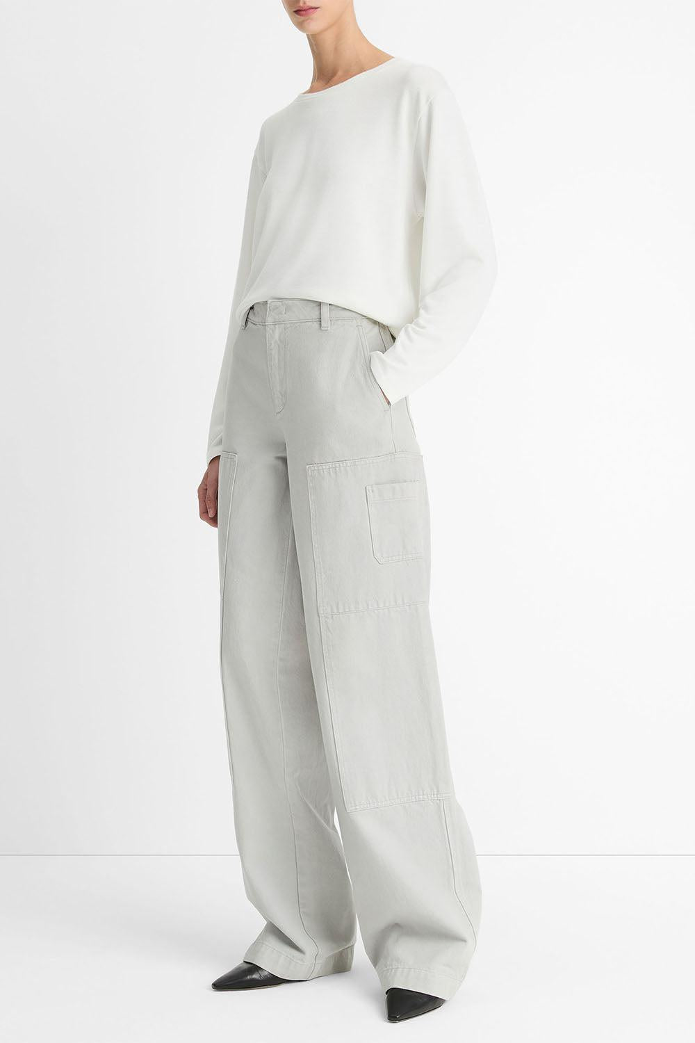 Utility Pant-STNEGREY-25-CLOTHINGPANTWIDE LEG-VINCE